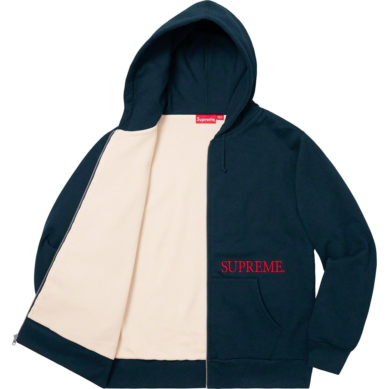Thermal Zip Up Hooded Sweatshirt view 4